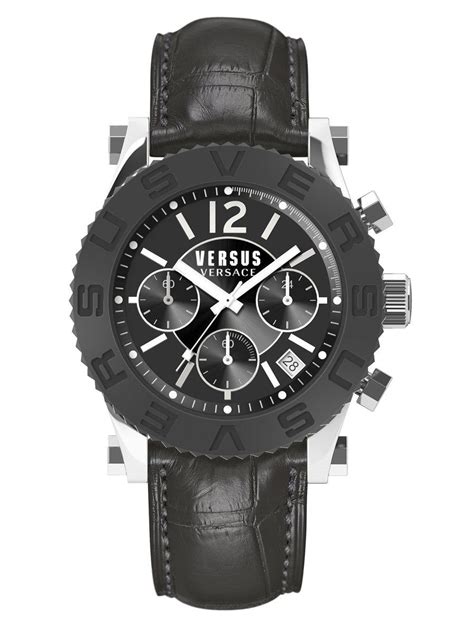 versus by versace men's soh070015 madison|Versace leather watch.